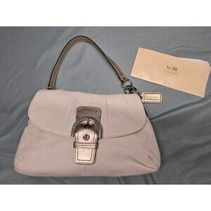 Coach White Large Leather Soho